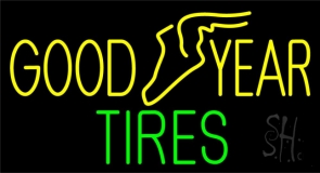 Yellow Goodyear Tires Neon Sign