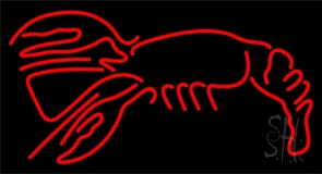 Lobster In Red Logo Neon Sign