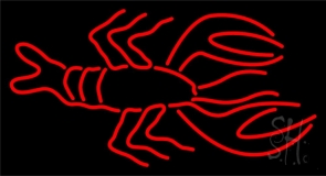 Lobster Logo In Red Neon Sign