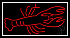 Lobster Logo White Border Neon Sign