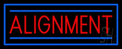 Red Alignment Blue Rectangle Neon Sign