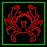 Crab Logo Green Border Neon Sign