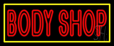 Red Double Stroke Body Shop 1 Neon Sign