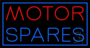 Red Motor Blue Spares Neon Sign
