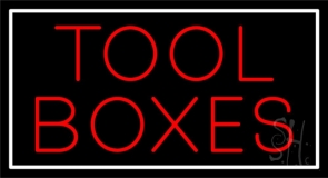 Red Tool Boxes Neon Sign