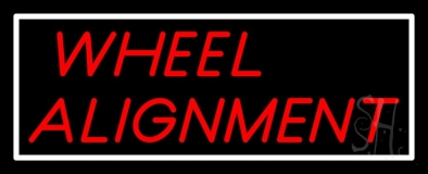 Red Wheel Alignment Neon Sign
