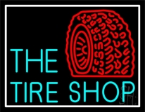 The Tire Shop Red Logo Neon Sign