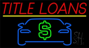 Auto Title Loans Yellow Line Neon Sign
