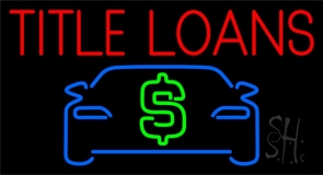 Auto Red Title Loans Car Logo Neon Sign