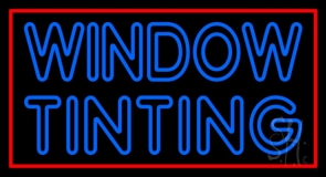 Double Stroke Window Tinting Red Border Neon Sign
