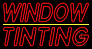 Double Stroke Window Tinting Yellow Line Neon Sign