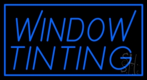 Blue Window Tinting With Border Neon Sign