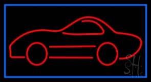 Car Logo With Blue Border Neon Sign