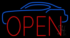 Car Open Block Neon Sign