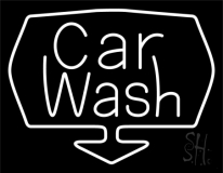 Car Wash Down Arrow Neon Sign