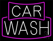 White Car Wash Neon Sign