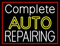 Complete Auto Repairing Red Border Neon Sign