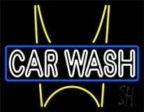 Double Stroke Car Wash Block Neon Sign