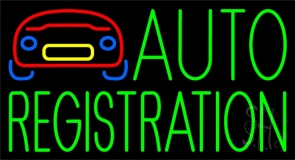 Green Auto Registration With Logo Neon Sign