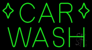 Green Car Wash Neon Sign