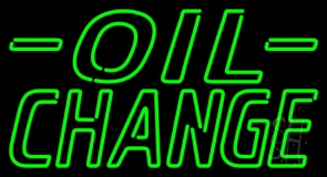 Green Oil Change Neon Sign