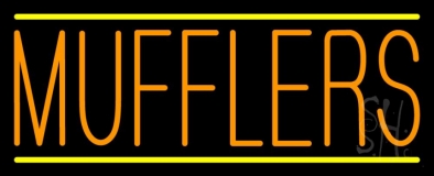 Orange Mufflers Yellow Lines Neon Sign