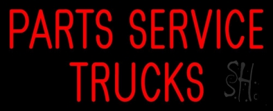 Parts Service Trucks Neon Sign