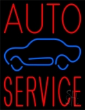 Red Auto Service Car Logo Neon Sign