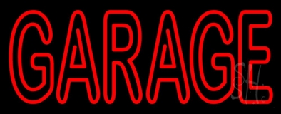 Red Double Stroke Garage Neon Sign