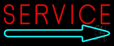Red Service With Right Arrow 1 Neon Sign