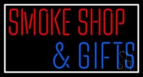 Smoke Shop And Gifts With Border Neon Sign