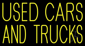 Yellow Used Cars And Trucks Neon Sign