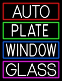 Auto Plate Window Glass With Border Neon Sign