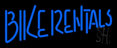 Blue Bike Rentals Neon Sign