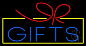 Blue Gifts Block Logo Neon Sign