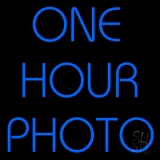 Blue One Hour Photo Neon Sign