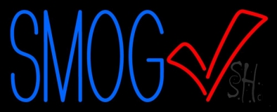Blue Smog Check With Logo Neon Sign