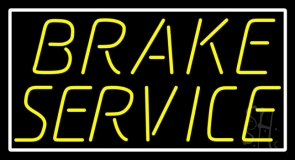 Brake Service With White Border Neon Sign
