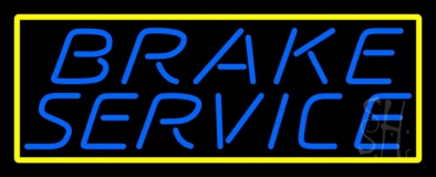 Brake Service With Yellow Border Neon Sign