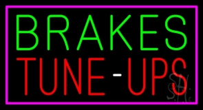 Brakes Tune Up Pink Border Neon Sign