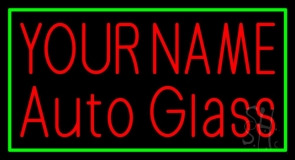 Custom Auto Glass Green Border Neon Sign
