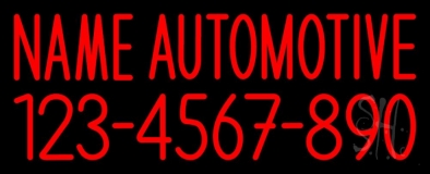 Custom Automotive Phone Number Neon Sign