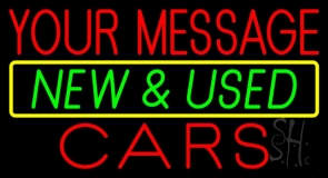 Custom Green New And Used Red Cars Neon Sign