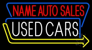 Custom Used Cars Block Neon Sign