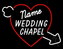 Custom Wedding Chapel With Heart Logo Neon Sign