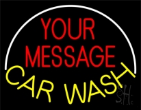 Custom Yellow Car Wash Block With Border Neon Sign