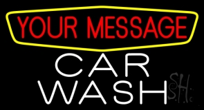 Custom White Car Wash Neon Sign