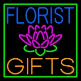 Florists Gifts Green Border Neon Sign