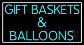 Gift Baskets Balloons With Border Neon Sign