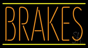 Orange Brakes Yellow Lines Neon Sign